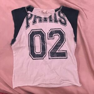 Size small crop, white and blue